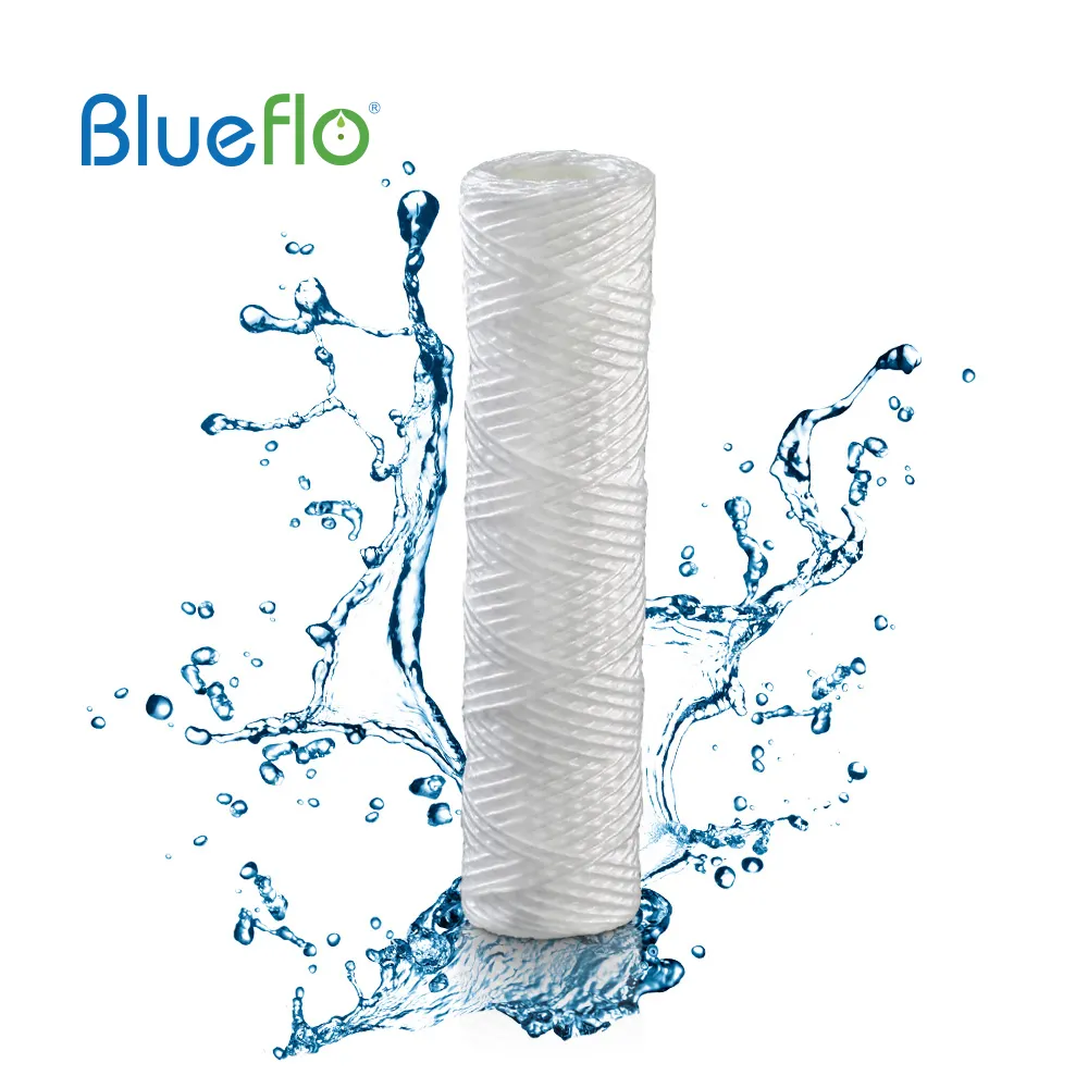Cartucho de <span class=keywords><strong>filtro</strong></span> de agua de 10 pulgadas, 1 Micra, 5 micras, hilo de fibra de vidrio, filtros para tratamiento de agua