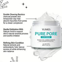 Perawatan PURE PORE CLAY Terlaris dengan Asam Salisilat-100g Ukuran Perjalanan |   Perawatan wajah untuk Pembersihan Ganda, Pengelupasan, dan Pengondisian Kulit