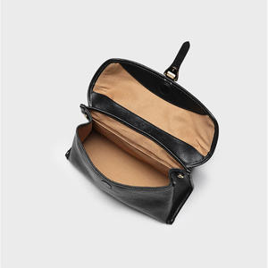 Sac à bandoulière noir de luxe en cuir véritable pour femme, sac en cuir de vachette pleine fleur, sac de transport pour femme, sac à cosmétiques - Product Image 3