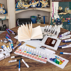 Mini Gouache Pigment Peinture En Plein Air Voyage Ensemble Portable Bois 8 Grille Peinture Palette avec Peinture Cahier Eau Stylo Clip - Product Image 5