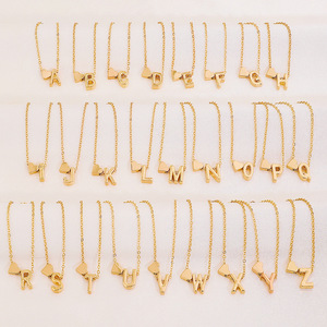 Collar con inicial de corazón, chapado en oro, collar con letra de corazón, collar con monograma personalizado, collar con nombre para mujer, regalo. - Product Image 2