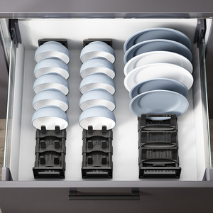 Organizador de almacenamiento de aluminio ajustable, mostrador, cajón de cocina, cuenco espacial, estante de secado de platos, instalación de tipo de pie - Product Image 6