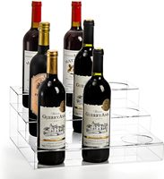 Porte-bouteille en acrylique à 3 niveaux pour le stockage du vin, du champagne et des sirops de café.