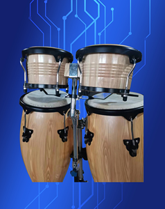 Set Portátil de <span class=keywords><strong>Conga</strong></span> y Bongó con Parches de Abedul y Piel de Oveja de PVC sobre un Soporte Instrumento Musical al por Mayor - Product Image 3