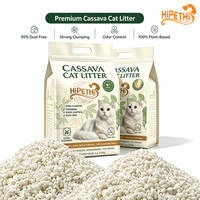 Litière pour chats en tapioca de manioc, vente en gros, 99% ultra faible teneur en poussière, agglomération rapide, jetable dans les toilettes, soluble dans l'eau, OEM, en vrac