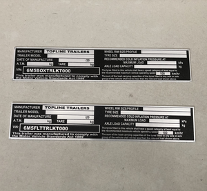 Placa de Identificación de Remolque de Aluminio Autoadhesiva Personalizada BBT con Número de Serie, Placa de Identificación VIN de Metal, Etiqueta Metálica de Un Solo Uso - Product Image 1