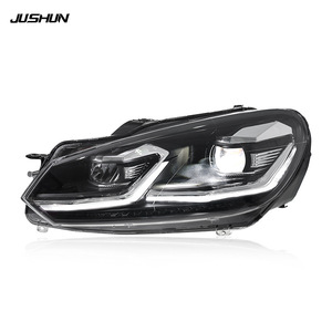 ชุดไฟหน้า Jushun Golf 6 แบบ LED พร้อมไฟวิ่งกลางวันและไฟเลี้ยว ชุดติดตั้งเพิ่มเติมสำหรับ Mk6 12v สีเงิน ดำ แดง รุ่นเส้นด้าย - Product Image 3