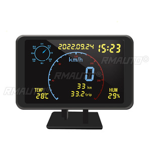 DC5-24V เครื่องวัดความเร็ว GPS สำหรับรถยนต์แบบมัลติฟังก์ชั่น HUD จอแสดงผลบนกระจกหน้ารถ พร้อมเข็มทิศ วัดความสูง อุณหภูมิ ความชื้น - Product Image 1