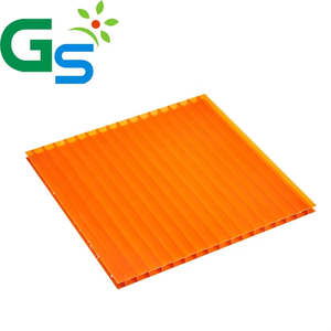 Matériau de construction Feuille creuse en <span class=keywords><strong>polycarbonate</strong></span> à <span class=keywords><strong>double</strong></span> paroi Panneaux de toit de maison orange - Product Image 1