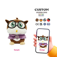Peluche Mascotte Cheval Personnalisée OEM ODM, Jouet en Peluche Animal de Dessin Animé, Poupée Cheval Rembourrée avec Lunettes, Certifiée CE EN71, Matière Coton, Rembourrage Coton PP