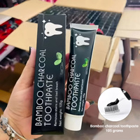 Dentifrice blanchissant au charbon de bambou personnalisé avec logo, menthe naturelle, élimine les taches de fumée, de café et de thé, haleine fraîche, vente en gros