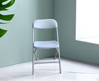 Chaise pliante en plastique et métal OK-342 avec coussin pour l'extérieur, le jardin et les événements – Vente en gros