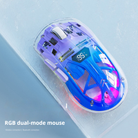 Ratón Wolf A2 de modo dual RGB luminoso 2,4G inalámbrico BT transparente para juegos, ordenador, ratón de oficina
