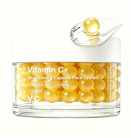 Crème Visage en Capsules à la Vitamine C et Niacinamide - Acide Hyaluronique, Hydratant Éclaircissant et Illuminateur, Crème de Nuit Végane pour le Visage