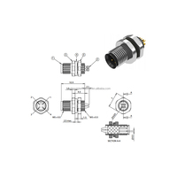 Fábrica al por mayor CE RoHs chapado en oro conector impermeable montaje en Panel M5 4 pines PCB IP67 enchufe conector macho