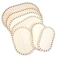 Base ovale en bois naturel non fini, écologique, légère et robuste, avec trous pré-percés pour paniers de rangement DIY en crochet et tissage, et artisanat.