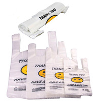 Sacs en plastique biodégradables en HDPE en gros, en rouleau, pour t-shirts, sacs de courses recyclables, sacs gilet compostables, imprimés en héliogravure
