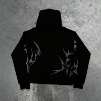 Veste à capuche zippée intégrale pour homme, style streetwear gothique Y2K, hiver, avec strass araignée sombre, punk gothique, coupe oversize, logo personnalisé