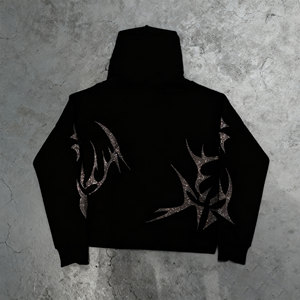 <strong>Gothic</strong> Streetwear Y2K Winter Full Zip up Hoodie <strong>Jacket</strong> Men's Dark Spider Rhinestone <strong>Gothic</strong> Punk Oversized Hoodies Custom Logo - Product Image 3