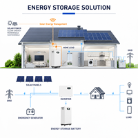 Batterie solaire empilable 51,2 V pour stockage d'énergie, 100 Ah, 200 Ah, 300 Ah, 10 kWh-30 kWh, murale, LiFePO4, CAN