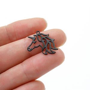 5 pz/lotto animali <span class=keywords><strong>unicorno</strong></span> in acciaio inossidabile romantici ciondoli a cavallo adorabili ciondoli per la creazione di gioielli fai da te fatti a mano - Product Image 5