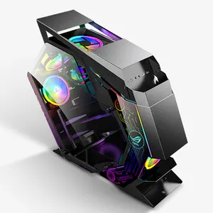 Neues Design Speziell geformtes ATX-Gaming-PC-Gehäuse Computer-CPU-Server-Gehäuse für Desktop mit Stahlblech aus gehärtetem Glas