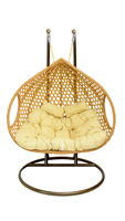 Mode moderne extérieur parc jardin balcon meubles de patio haute qualité Double siège rotin oeuf suspendu balançoire loisirs chaise support