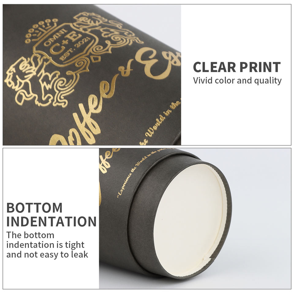 Biodegradable wholesale custom double wall kraft white black paper cups with logo for beverage take out packaging