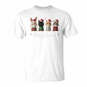 Maglietta Natalizia con Gatto Babbo Natale, Design Festivo per le Vacanze - Product Image 2