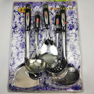 5pcs Plastic Non-Stick Flexible Kitchenware <b>Set</b> with Kitchen <b>Spatula</b> Soup Spoon Frying <b>Spatula</b> Slotted Spoon - Product Image 1