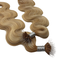 Extensions de cheveux humains vierges bruts non traités, double épaisseur, sans perte, ondulés, avec anneaux nano, 2026
