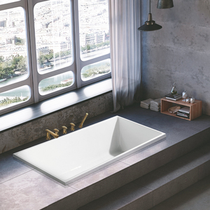 Baignoire encastrée moderne en acrylique pour salle de bain de villa, position fixe, douche d'angle encastrée, décoration - Product Image 3