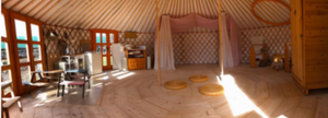 Tiendas de yurta de madera mongol para acampar con baño - Product Image 2