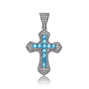 2026 YYN Colar Masculino com Pingente de Cruz de Zircônia Colorida, Corrente de Cobre Torcida, Estilo Versátil - Product Image 4