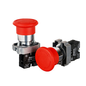 Xunhe Emergency Stop Mushroom <strong>Button</strong> 22mm Normally <strong>Closed</strong> Self-Locking Push Switch Silver Contact Dust Proof IP40 - Product Image 2