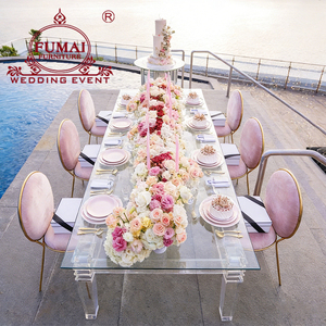Table à manger moderne en acrylique transparent rectangle de meubles de mariage d'hôtel partie - Product Image 3