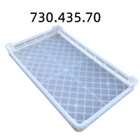 Caisse rectangulaire en PEHD de qualité alimentaire pour fruits de mer et poissons, panier multi-usages en maille recyclable et bien ventilé, plateau de séchage