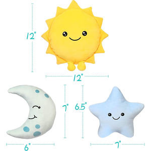 Juego de Almohadas de Felpa Suave Personalizadas, Adorables Diseños de Sol, Estrellas y Luna, Decoración Familiar para Sala de Estar y Dormitorio, Cómodas, de Polipropileno, Regalo Perfecto - Product Image 4