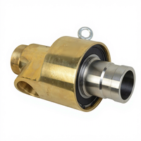 Yujie HSXF Modèle Joint rotatif à eau froide en acier au carbone et laiton poli, 300 tr/min, double flux, raccord rapide à bride, entrée BSP 1/2, articulation mâchoire-mâchoire