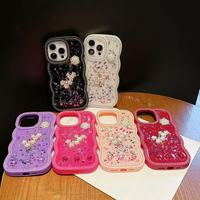 Coque de téléphone BAILI Factory Luxury Diamond Colorful Wave Frame, best-seller, avec paillettes et fleurs, magnifique, pour Samsung