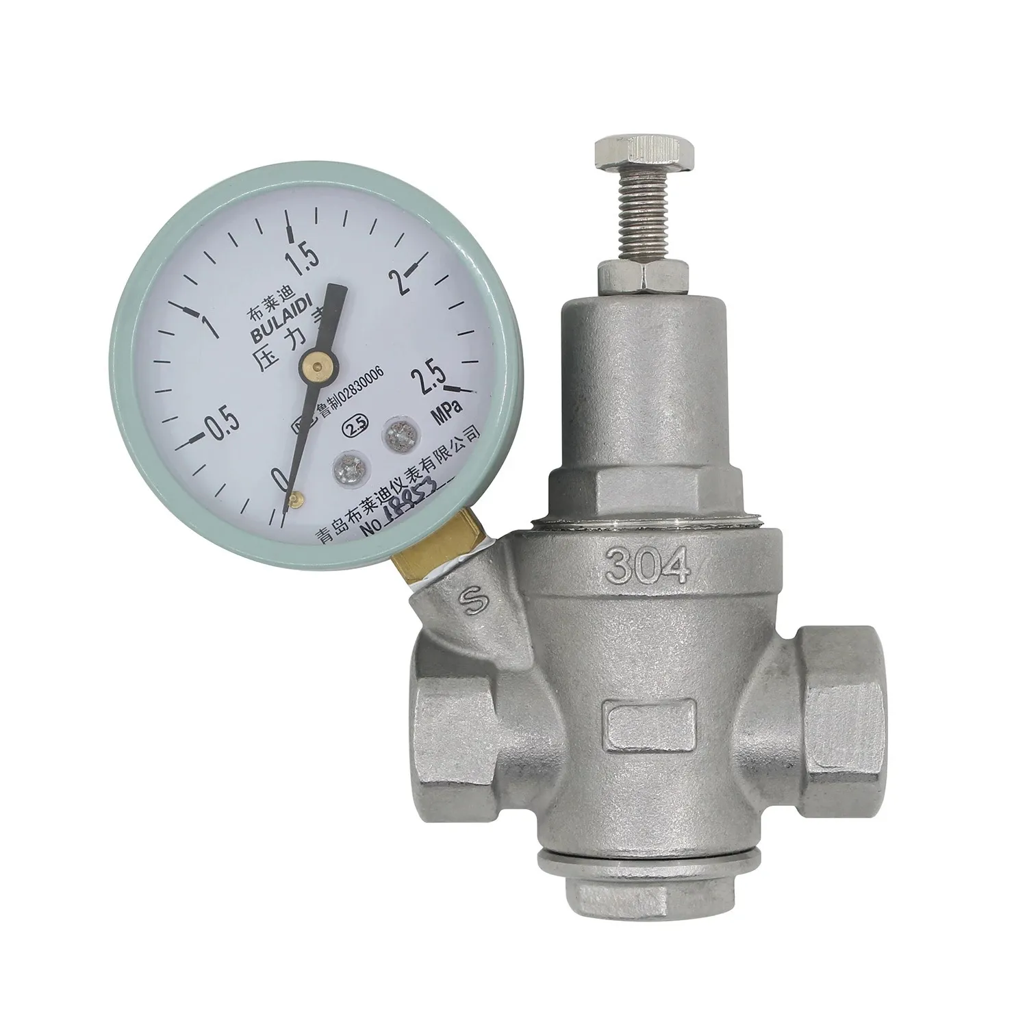 adjustable pressure reducing valve - 1/2 3/4 1 1-1/4 1-1/2 2 inch - lead free stainless steel - water pressure regulator valve