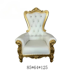 Wholesale Hotel Luxury Throne <strong>Chair</strong> Event Gold White Wedding Throne <strong>Chair</strong> - Product Image 6