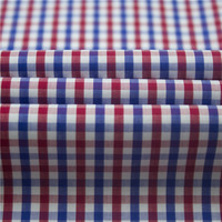 Tissu de chemise à carreaux respirant en coton longues fibres 100% 70S teint en fil, finition à l'ammoniaque liquide, toucher doux, vente en gros