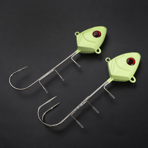 SUPERIORFISHING <span class=keywords><strong>Tenya</strong></span> Lead Jig Head Gancho doble <span class=keywords><strong>Pesca</strong></span> en el mar Cola de pelo luminosa Raíz de púas Señuelo de <span class=keywords><strong>pesca</strong></span> JY1024 - Product Image 2
