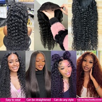 Peluca de Cabello Humano Virgen Vietnamita con Frente de Encaje HD 13x6, sin Pegamento, de 30 y 32 Pulgadas, para Mujeres Negras