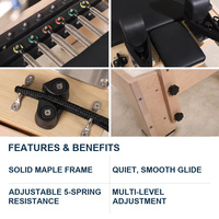 Reformer Pilates Professionnel en Bois d'Érable avec Rail Silencieux pour Studio Fitness OEM ODM Fabricant