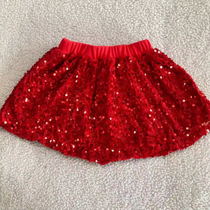 Falda Tutú Roja con Lentejuelas por Encima de la Rodilla, Cintura Elástica, Transpirable y Ecológica para Niñas Pequeñas, Venta al Por Mayor - Product Image 4