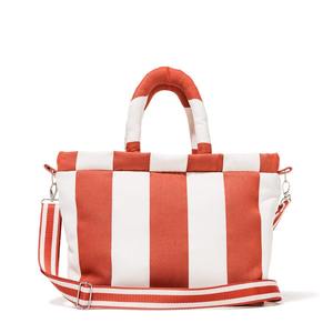 Borsa Tote Casual a Righe da Donna con Chiusura a Cerniera, Impermeabile in Poliestere, <span class=keywords><strong>Tracolla</strong></span>, Grande Capacità per Spiaggia e Uso Quotidiano - Product Image 1
