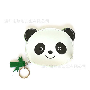 Cute Cartoon <b>Coin</b> Purse, PU Leather Panda Smiley Face <b>Coin</b> Holder, Earphone Storage <b>Bag</b>, Creative Gift Customization - Product Image 1