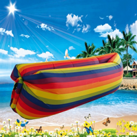 Fauteuil gonflable moderne à motif arc-en-ciel coloré - Canapé gonflable pliable pour les voyages et la détente en plein air